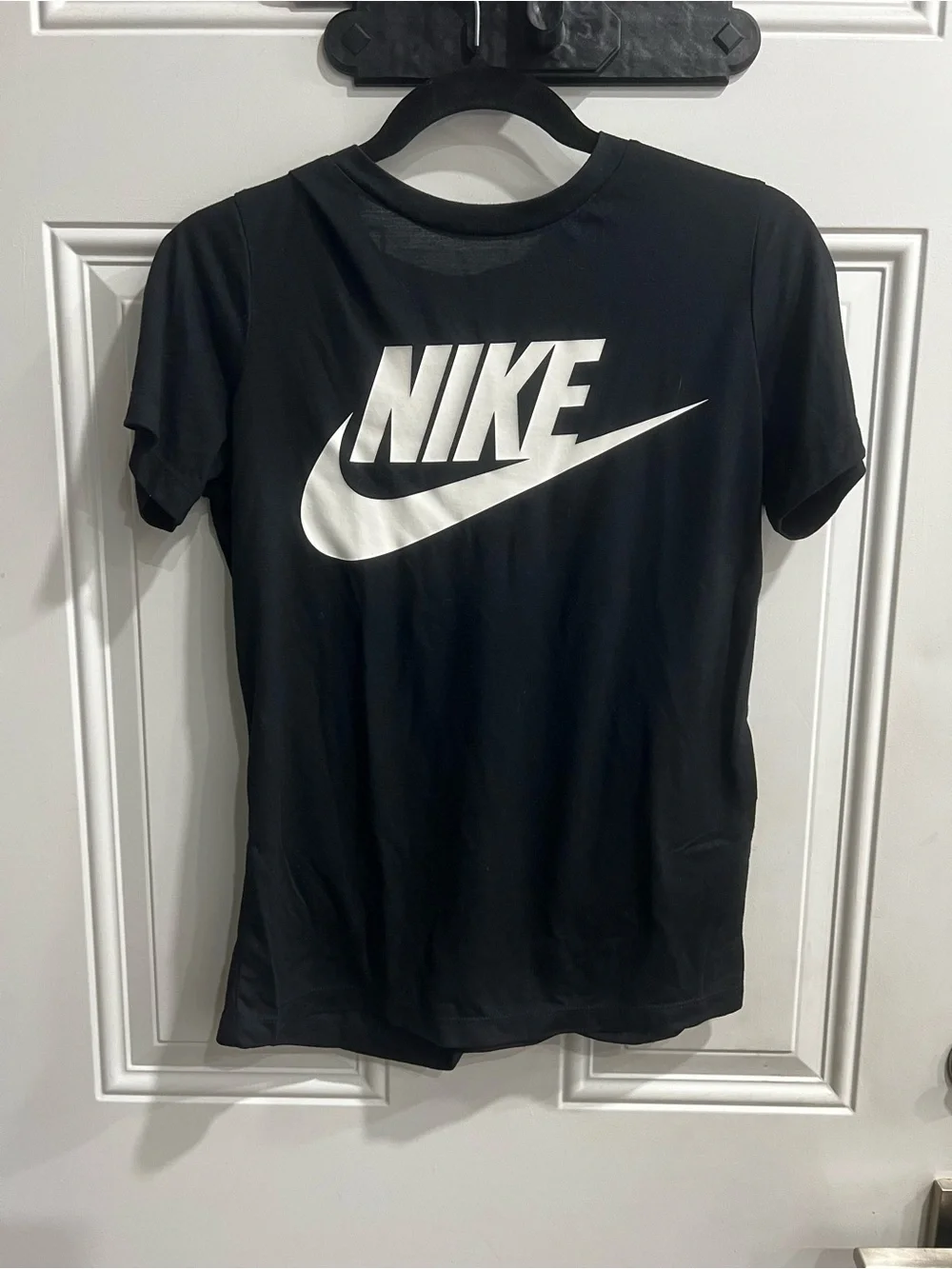 Nike Black Short Sleeve Tee with White Swoosh Logo